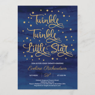 Invitation Baby shower de la Marine Twinkle Twinkle Little St