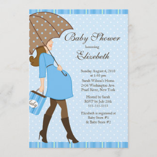 Invitation Baby shower de la mère décente Blue Boy