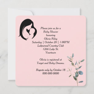 Invitation Baby shower de la mère et de l'enfant