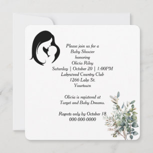 Invitation Baby shower de la mère et de l'enfant