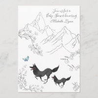 Baby Shower de la Montagne Boisée Loup et Papillon