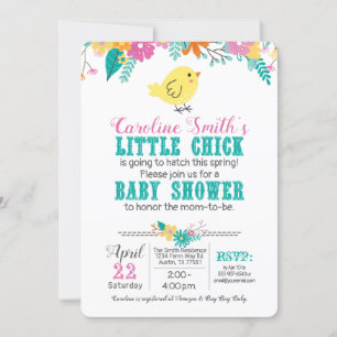 Invitation Baby shower de la nacelle de printemps rose bleue