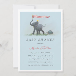 Invitation Baby shower de la Parade de la Tortue des éléphant