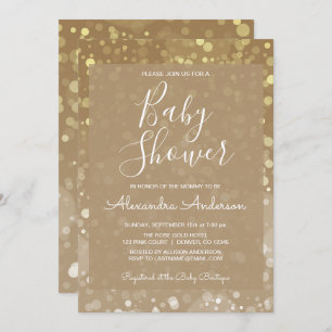 Invitation Baby shower de la Parties scintillant Gold Sparkle