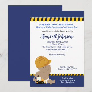 Invitation Baby shower de la peau foncée du bébé de construct