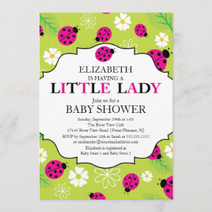 Invitation Baby shower de la petite dame rose Ladybug