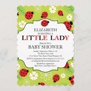 Invitation Baby shower de la petite dame rouge Ladybug