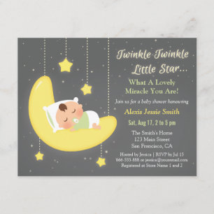 Invitation Baby shower de la petite étoile de Twinkle neutre
