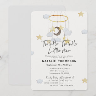 Invitation Baby shower de la petite étoile neutre pour le gen