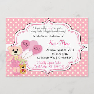 Invitation Baby shower de la petite fille