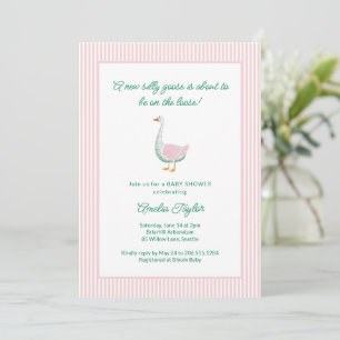 Invitation Baby Shower de la Petite Fille au Ruban Rose Silly