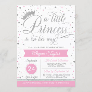 Invitation Baby shower de la petite princesse, Fau