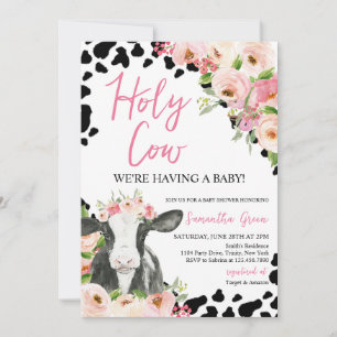 Invitation Baby shower de la petite vache