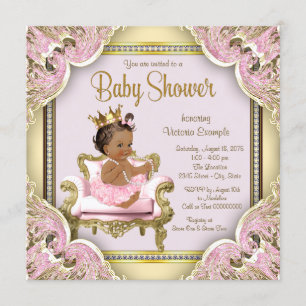 Invitation Baby shower de la princesse africaine a