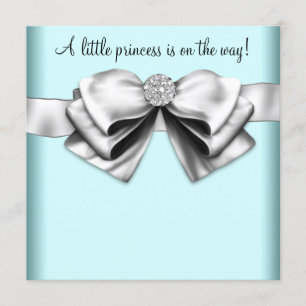 Invitation Baby shower de la princesse bleue Turquoise noire