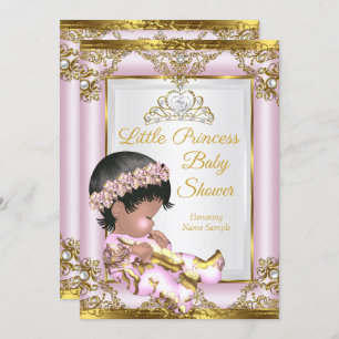 Invitation Baby shower de la princesse d'or rose Lilac