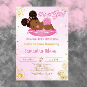 Invitation Baby shower de la princesse noire