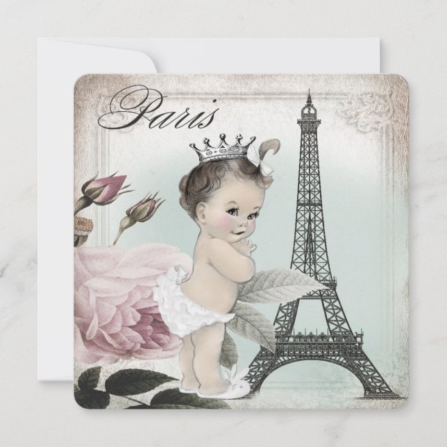 Invitation Baby Shower de la Princesse Paris (Devant)