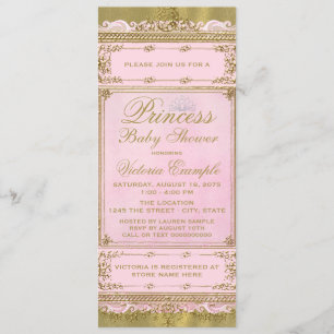 Invitation Baby shower de la princesse Pink and Gold Foil