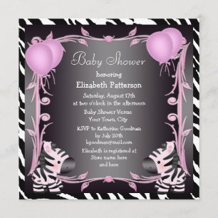 Invitation Baby shower de la princesse rose brune et magique