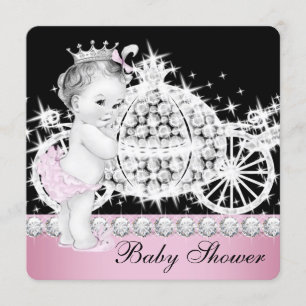 Invitation Baby shower de la princesse rose de cheval et de t
