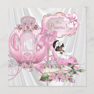 Invitation Baby Shower de la Princesse Royale Afro-Américaine