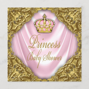 Invitation Baby Shower de la Princesse Royale Satin Rose et O