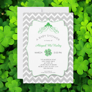 Invitation Baby shower de la Saint Patrick