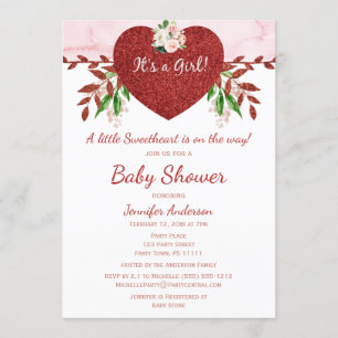 Invitation Baby shower de la Saint-Valentin