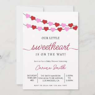 Invitation Baby Shower de la Saint-Valentin pour un petit cœu