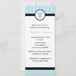 Invitation Baby shower de la tenue bleue