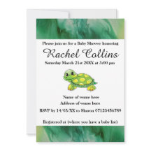 Invitation Baby shower de la Tortue Bébée