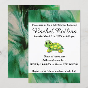 Invitation Baby shower de la Tortue Bébée