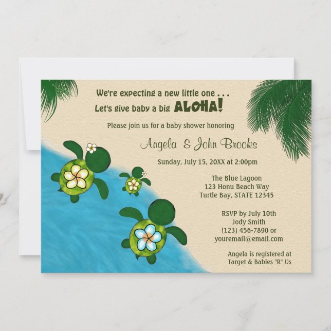Invitation Baby shower DE LA TORTURE DE LA MER DES FILLES YEL (Devant)