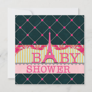 Invitation Baby shower de la Tour Eiffel chic