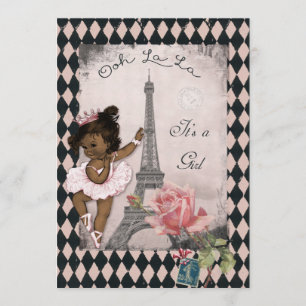 Invitation Baby shower de la Tour Eiffel de la Princesse Ethn