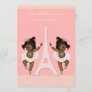 Invitation Baby shower de la tour Eiffel des Twins de Balleri