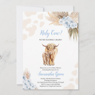 Invitation Baby shower de la vache bleue