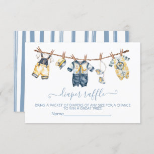 Invitation Baby shower de la voile Clothesline Déchets Raffle