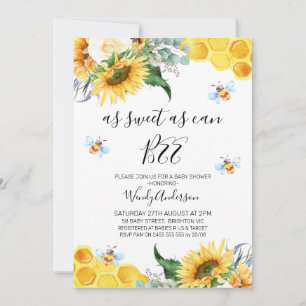 Invitation Baby shower de l'abeille de tournesol f