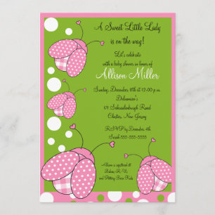 Invitation Baby shower de Ladybug rose