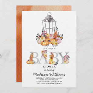 Invitation Baby shower de lanterne aquarelle automne
