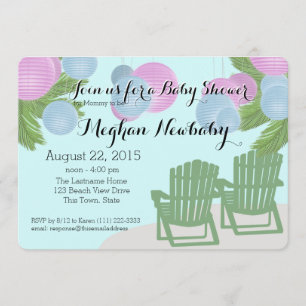 Invitation Baby shower de lanternes de plage
