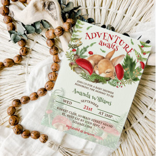 Invitation Baby shower de lapin animal de forêt