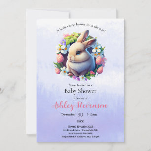Invitation Baby shower de lapin de Pâques simpliste