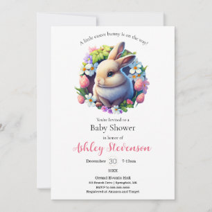 Invitation Baby shower de lapin de Pâques très simpliste