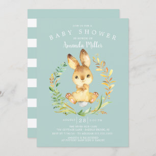Invitation Baby shower de lapin doux