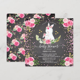 Invitation Baby shower de lapin doux