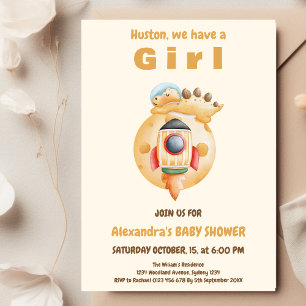 Invitation Baby shower de l'astronaute Dinosaur