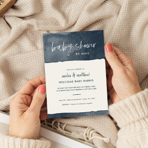 Invitation Baby shower de lavage d'encre minimaliste par cour